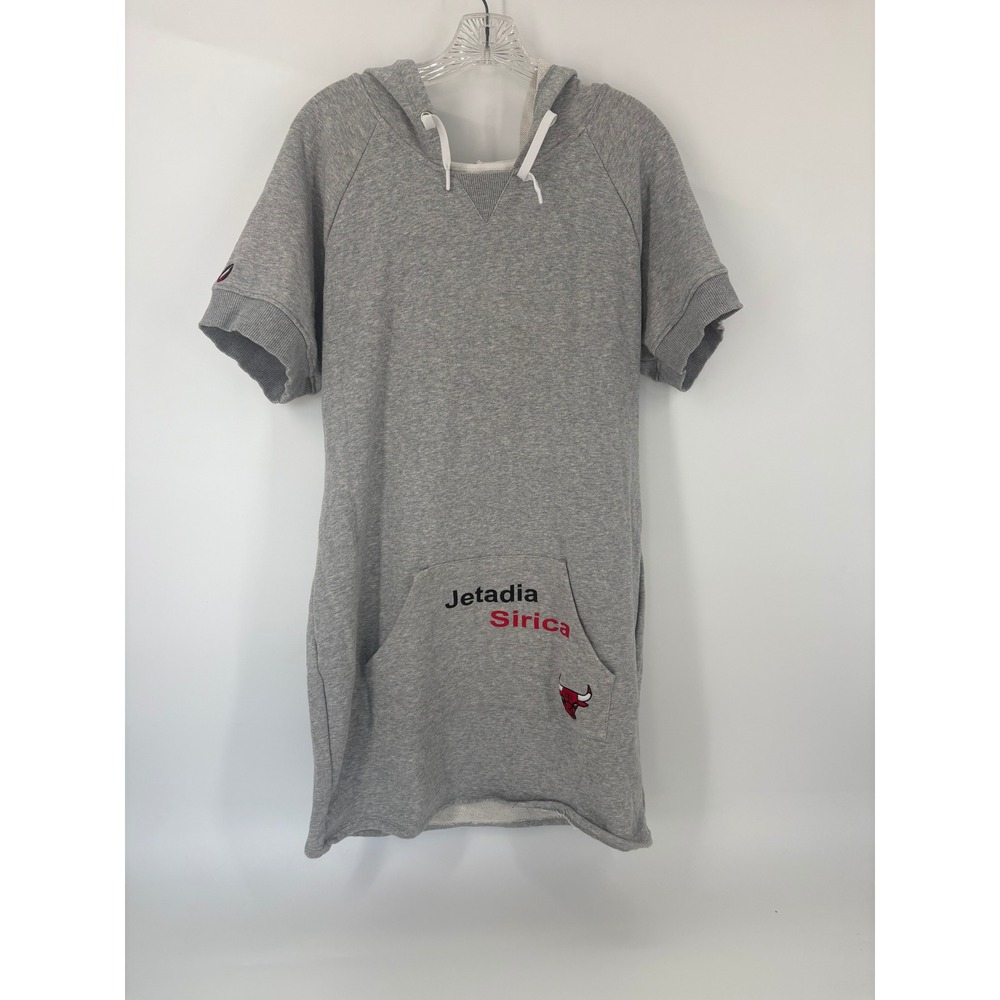 FISLL NBA Chicago Bulls Short Sleeve‎ Hoodie Dress Grey XL TG